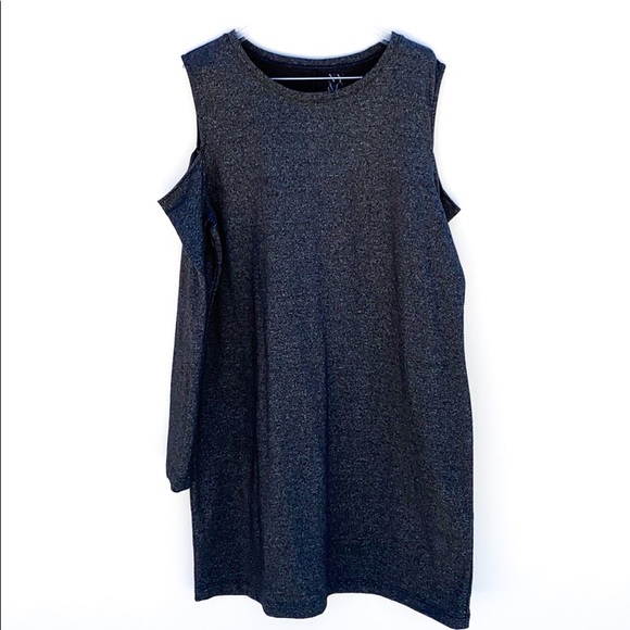 New York & Co Gray Shoulder Less Long Sleeve Dress - Picture 1 of 8
